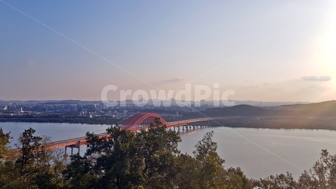 방화대교,한강,석양,다리,물,강,river,bridge,sunset,풍경,행주산성