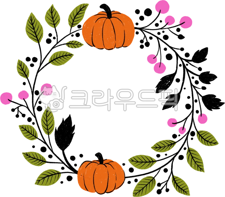 할로윈리스,호박리스,가을리스,가을장식,할로윈장식,호박,단호박,펌킨,가을잎,나뭇잎,잎사귀,열매,베리,식물장식,플라워리스,보태니컬,원형리스,원형프레임,장식프레임,테두리,데코레이션,계절장식,시즌장식,할로윈데코,가을데코,수확,풍요,10월,가을,시즌,오렌지,초록,검정,핑크,귀여운,손그림,할로윈일러스트,가을일러스트,식물일러스트,시즌일러스트