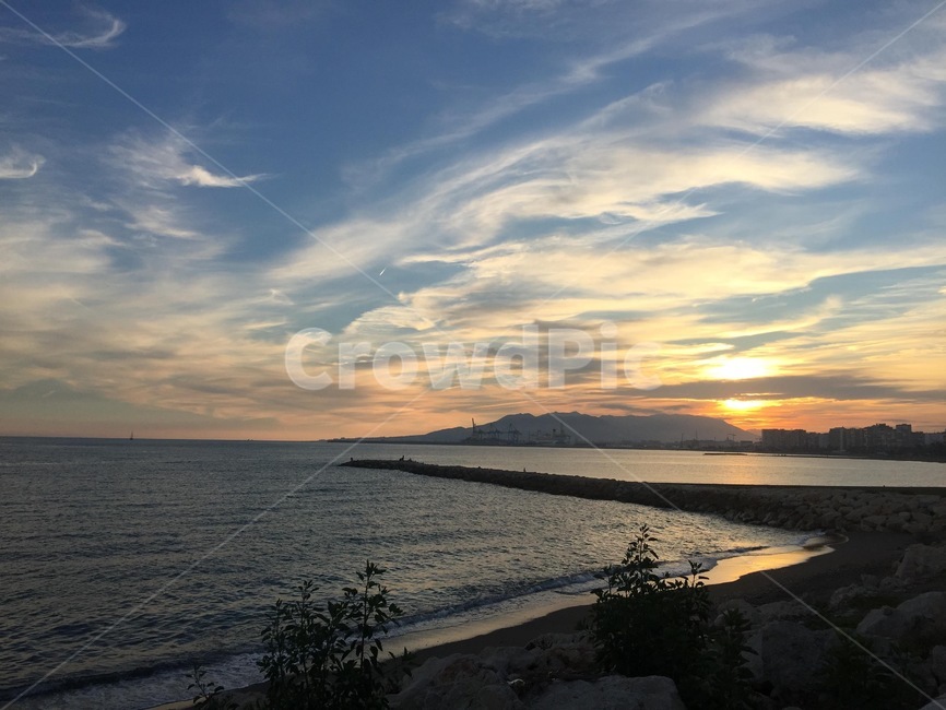 일몰,바다,하늘,구름,저녁,nature,outdoors,자연,sunset,황혼,붉은하늘,redsky,sky,말라가,스페인,해변,옥외,새벽,dawn,노을