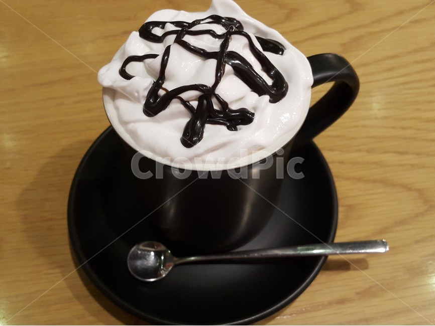 커피,커피잔,카페,숟가락,휘핑,크림,모카라떼,커피,카페,coffee,cafe