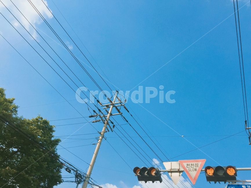 utilitypole,전신주,하늘,sky,신호등,trafficlight