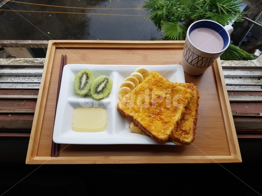 코코아,토스트,키위,꿀,핫초코,시리얼토스트,음식,식재료,요리,food,cook,meal,dishes,food reserves,디저트,간식,후식,dessert,snack