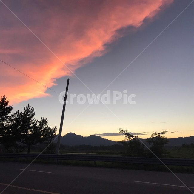 시골,하늘,예쁘다,저녁,노을,저녁노을,붉은노을,자연,풍경,nature,landscape,outdoors,옥외