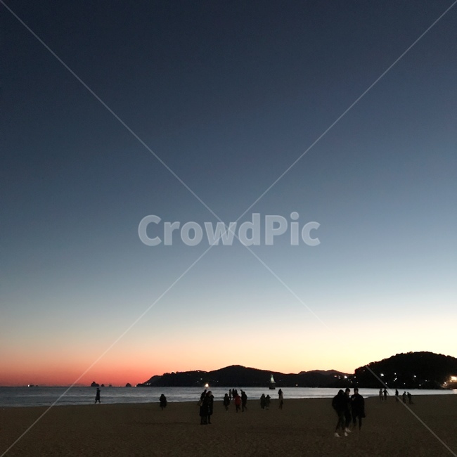 선셋,노을,해질녘,바다,밤,해변,바다,beach,sea,사람들,대중,군중,other people,crowd