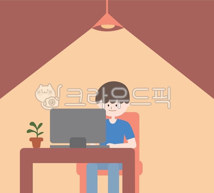 재택근무일러스트,재택근무,집콕일러스트,집콕,코로나