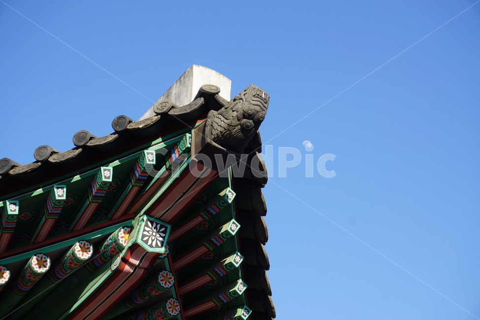 한옥,기와,하늘,달,전통,architecture,traditional,korea,korean