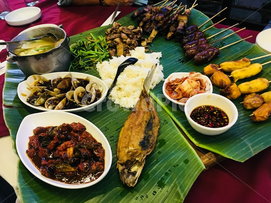 음식,해산물,고기,생선,물고기,요리,동남아요리,바나나잎,꼬치요리,꼬치,밥,임연수,음식,식재료,요리,food,cook,meal,dishes,food reserves