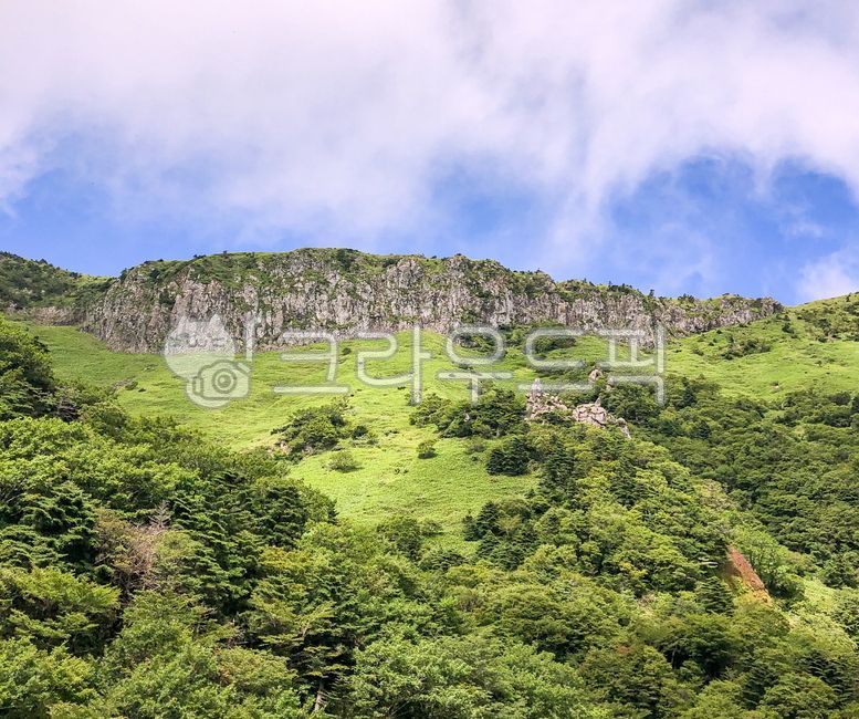 제주도,제주,한라산,등산,하산,배경,파란,이쁜,절경,여름,계절,관광지,관광명소,명소,자연,고지대,한국산,명산,산,푸른,초록,실외,야외,국립공원,하늘,풍경,배경화면,배경이미지,공기,맑은,맑다,푸른하늘,파란하늘,구름,나무,들판,절벽