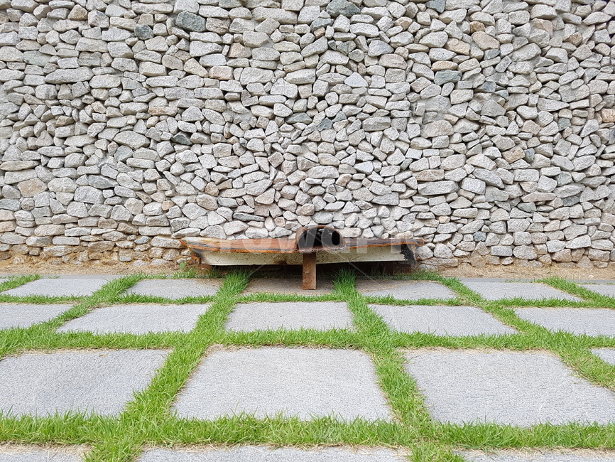 wall,벽,slate,벤치,잔디