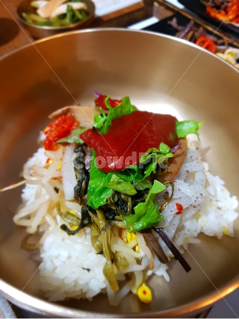 식사,놋그릇,전통,음식,나물,고추장,비빔밥,쌀,밥