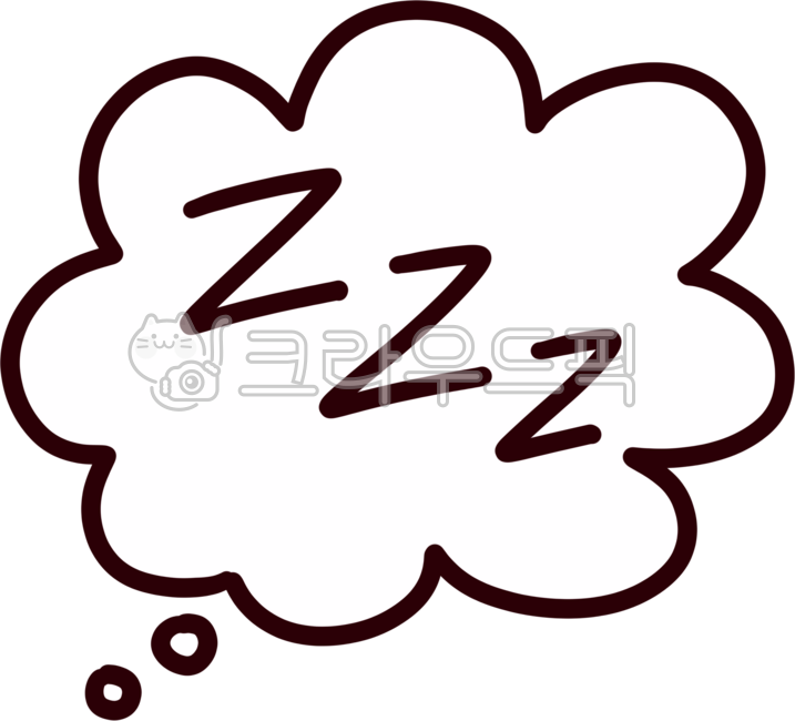 잠, 생각, 말풍선, 자는표현, zzz, 사진,이미지,일러스트,캘리그라피 - miiniidii작가