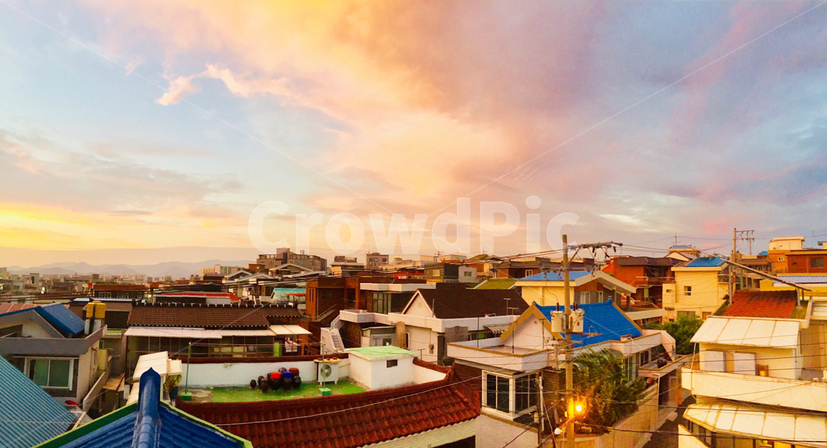 지붕,노을,구름,하늘,주택,옥상,roof,sunset,cloud,sky,house