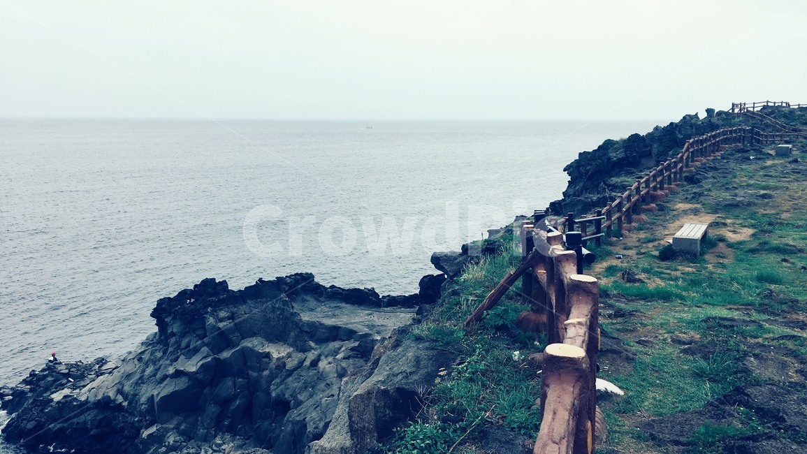 바다,절경,하늘,바위,의자