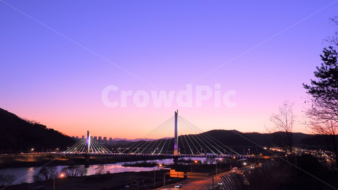 다리,강,일몰,building,건물,bridge,배경,바탕화면,와룡대교