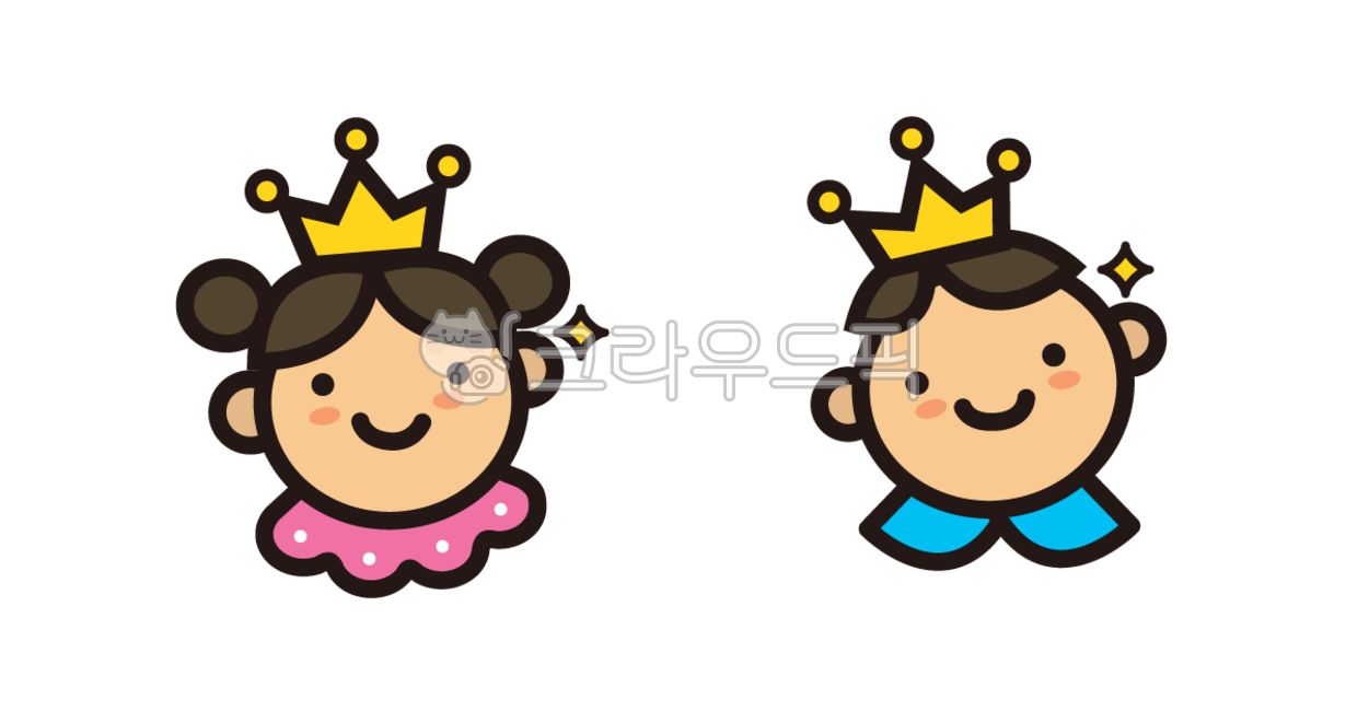 어린이,유아,유아그림,유아아이콘,왕관,이름표그림,남녀어린이,아동,아이일러스트