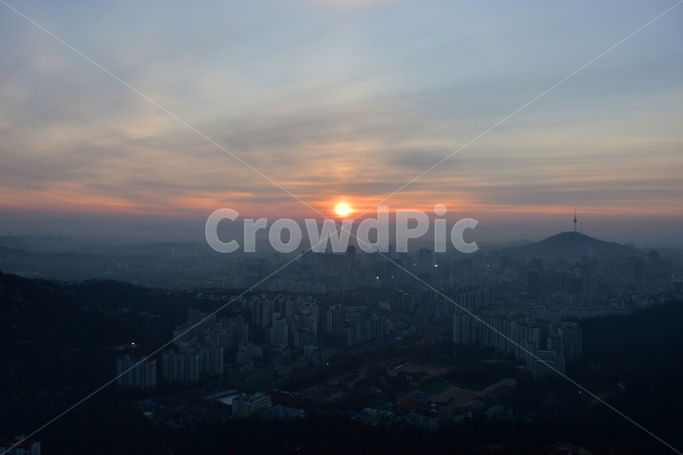 안산,일출,해맞이,해돋이,서울,아침,도시,도심지,풍경,미세먼지,겨울,도시,풍경,city,landscape