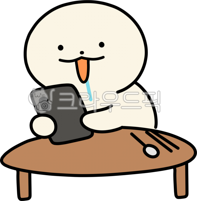 캐릭터,스마트폰,귀여운,배달,배고픔,식사,주문,한끼,이모티콘,뭐먹지,군침,고르다,메뉴,어플,밥