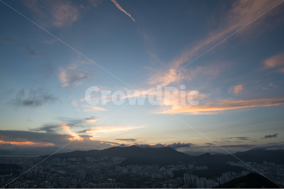 일몰,산,빛,구름,황령산,자연,풍경,nature,landscape,도시,city,경치,outdoors,옥외,scenery,aerial view,조감도