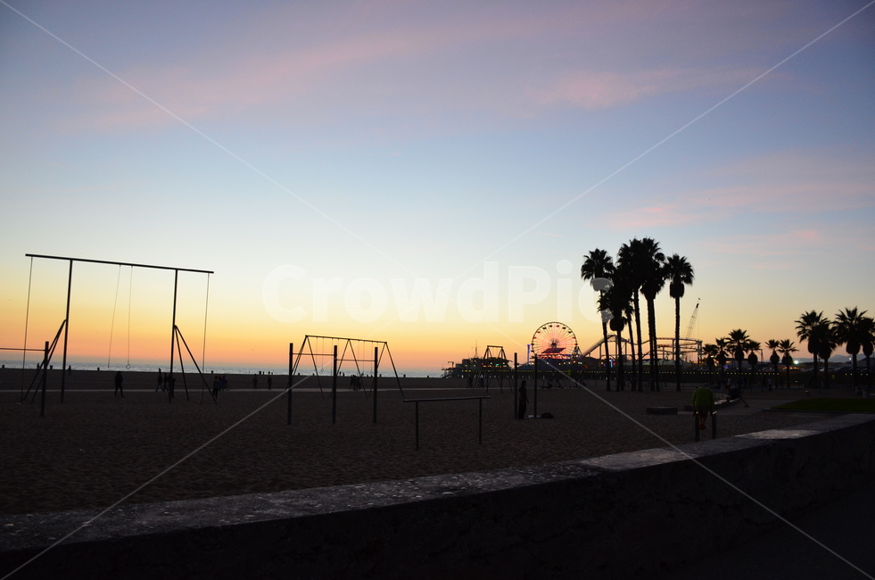 outdoors,옥외,nature,자연,la,sunset,일몰,santamonica,산타모니카,beach,해변,park,공원