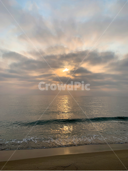 바다,일출,해변,모래사장,파도,자연,풍경