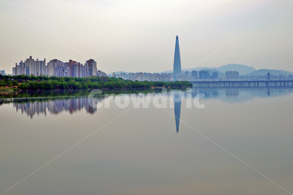 한강,제2롯데월드,암사동,아파트,반영,도시,풍경,city,landscape,한국도시풍경,한국도시경관,korea cityscape