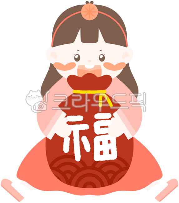 한복입은여자아이,한복입은어린이,설날한복,설날한복복주머니,설날복주머니,명절복주머니,설날한복일러스트,설한복복주머니,한복복주머니,복주머니,빨간복주머니,전통복주머니,한복입은여아