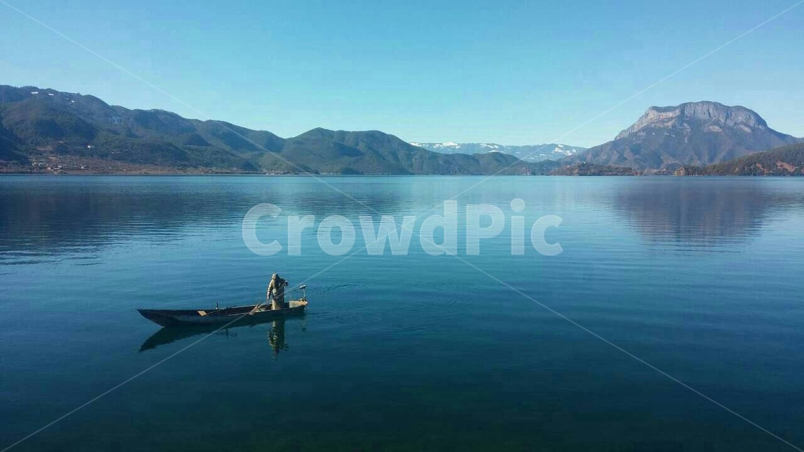 water,nature,자연,호수,뱃사공,한적,유유자적,자연,풍경,nature,landscape