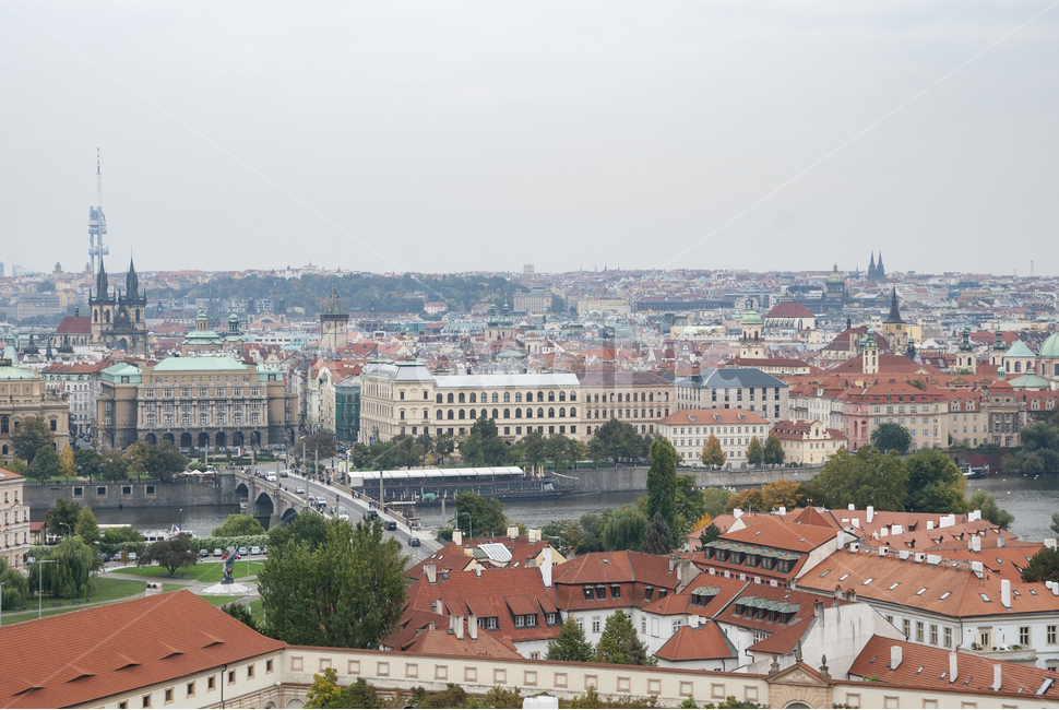 프라하,전경,빨간지붕,프라하시내,체코,praha,prague,흐린날