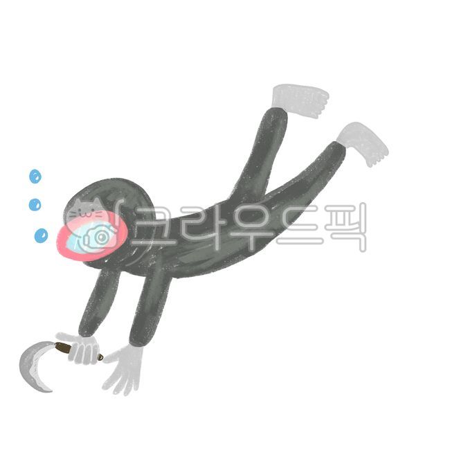 sea foraging,Beach,sea diver,ocean,hand drawing,Haenyeo,jeju island,color pencil