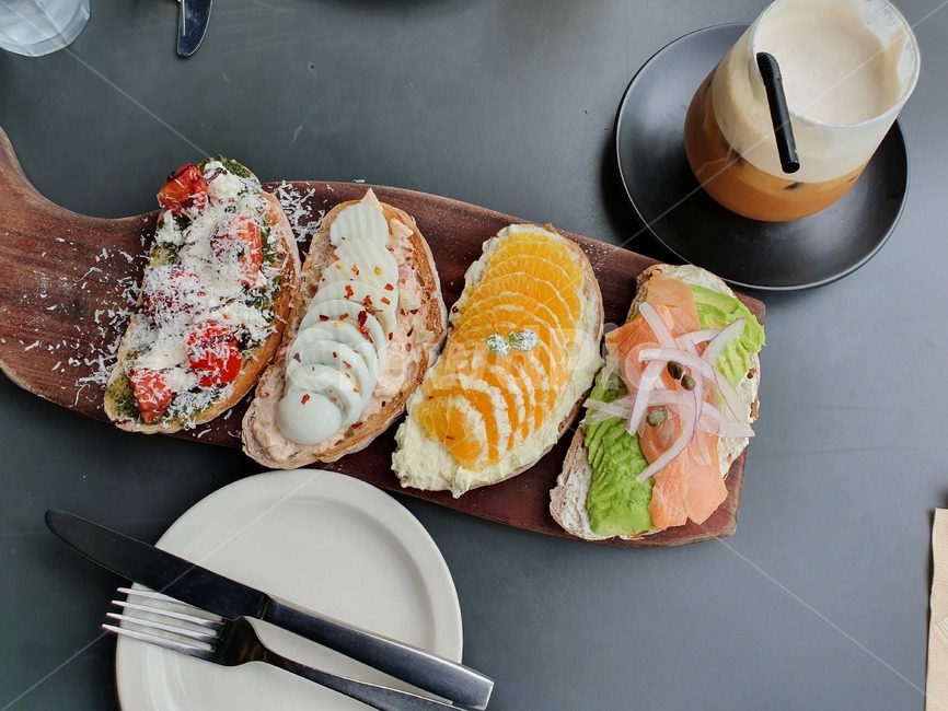 카페,빵,커피,브런치,연어