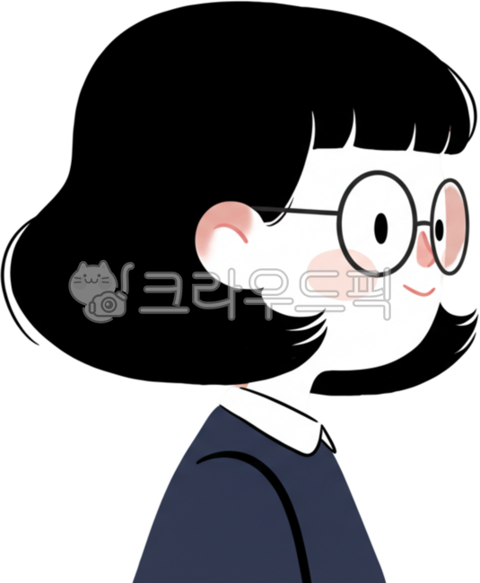 학생,여학생,안경,안경쓴사람,사람,옆모습