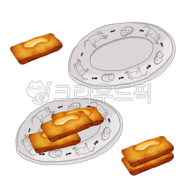 휘낭시에,피낭시에,그릇,접시,일러스트,빵,베이커리,구움과자,손그림,휘낭시에일러스트