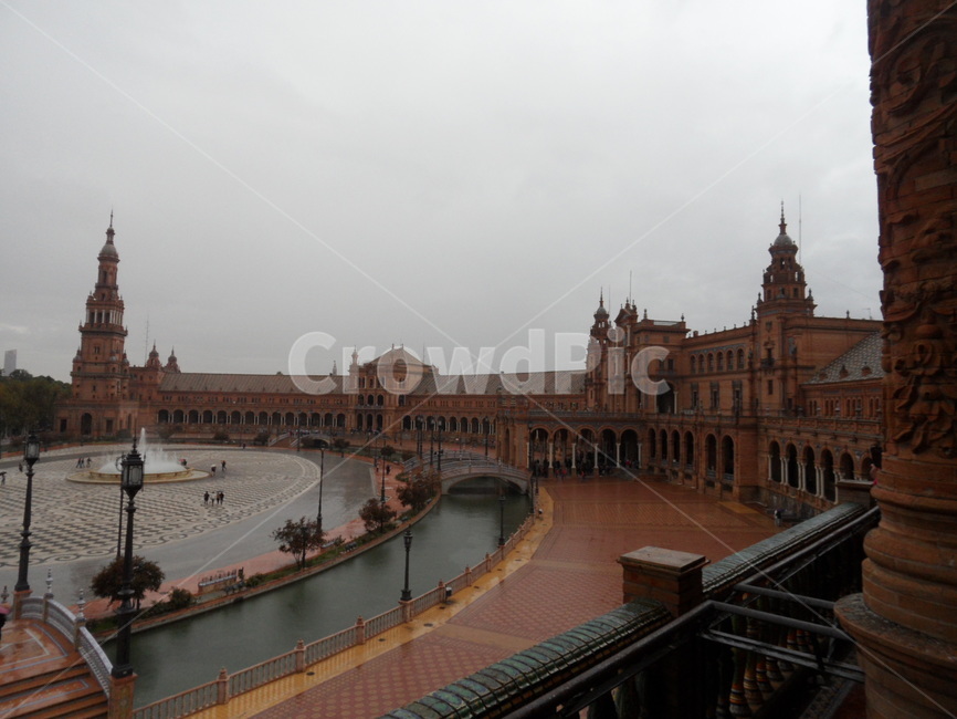 스페인,세비야,스페인광장,비오는,유럽,광장,spain,sevilla,square,rainy,europe,rain,건축물,architecture