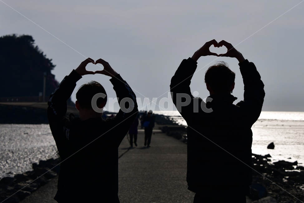 사람,person,human,인간,사랑,love,하트,형제,실루엣,역광