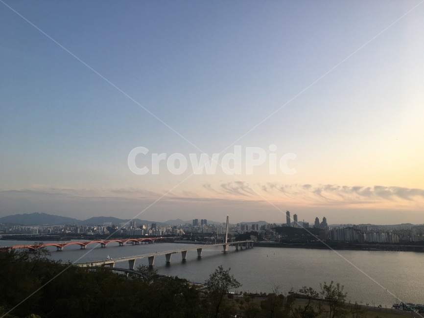 서울,한강,노을,river,하늘