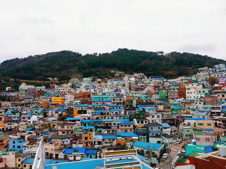 도시,마을,풍경,경치,산