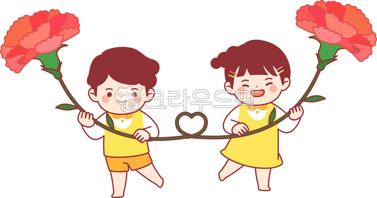 Carnation,Teacher's Day,Parents' Day,Flower,Children,Gratitude,Grace,Expression,May,Love,Thank You,Kindergarten,Toddler,Family Month,Anniversary,People,Boys,Girls,Gift,Carnation Illustration,Illustration,Cartoon,Children with