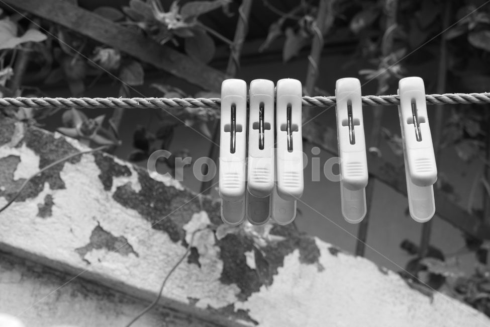 빨래집게,빨래줄,흑백,마당,담벼락,줄,흑백,모노톤,monochrome,black and white