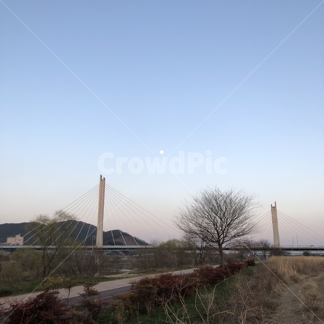 다리,bridge,달,month,노을,sunset,풍경