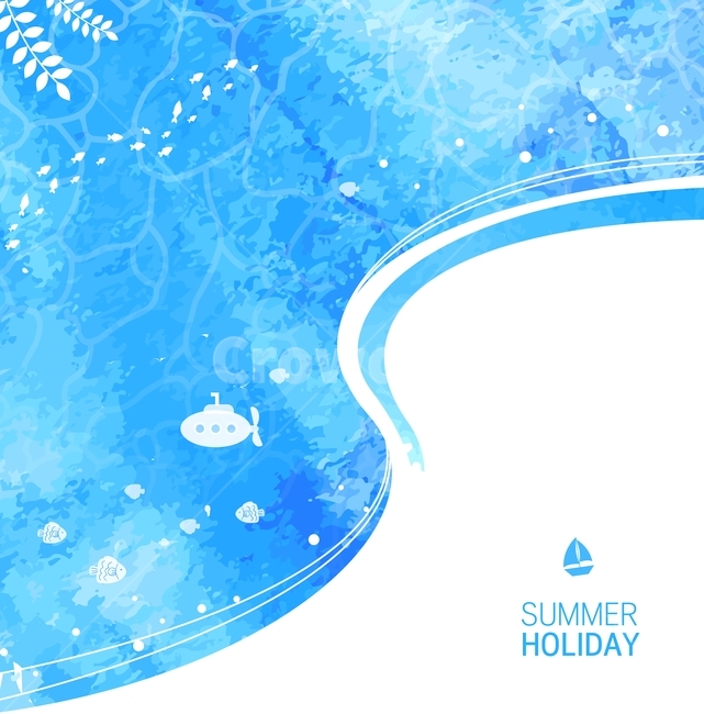 잠수함,물고기,물방울,수채화,바다,여름,팝업,배너,배경,이벤트,여름,계절,summer,season,그래픽,일러스트레이션,graphic,illustration
