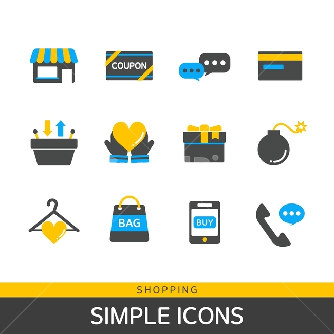 Credit card,coupon,icon,store,bomb,shopping basket,heart,shopping bag,gift box,Pictogram,hanger,Smartphone,Simple icon