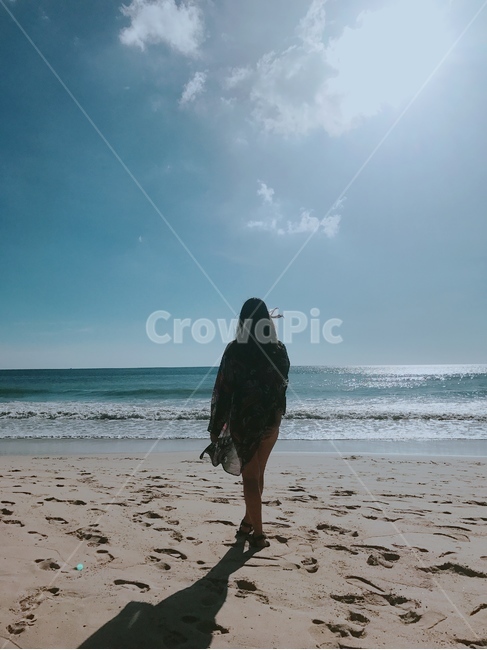 해변,바다,사람,뒷모습,비치,모델