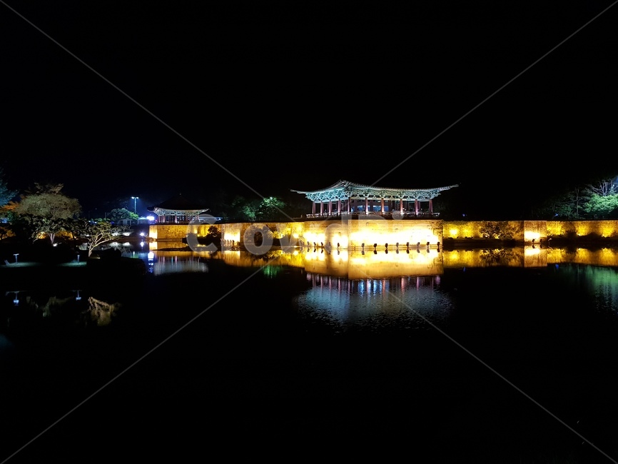 경주,안압지,동궁과월지,야경,밤,강,뷰