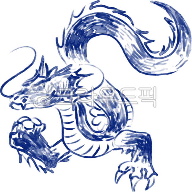 New Years card,ink painting,New Year greetings,Korean painting,2024,Gapjinnyeon,illustration,blue dragon painting,Year of the Blue Dragon,blue dragon,Watercolor,new year