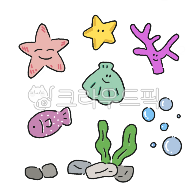 불가사리,조개,물고기,물거품,돌,해조류,귀여운,일러스트,도안,라인,cute,sea,character,sticker,스티커,다꾸,드로잉,심플,캐릭터,밑그림,컬러링,해초,미역,해변,바다생물,바다,소스,png,누끼,디자인,그림,자연,꾸미기,장식