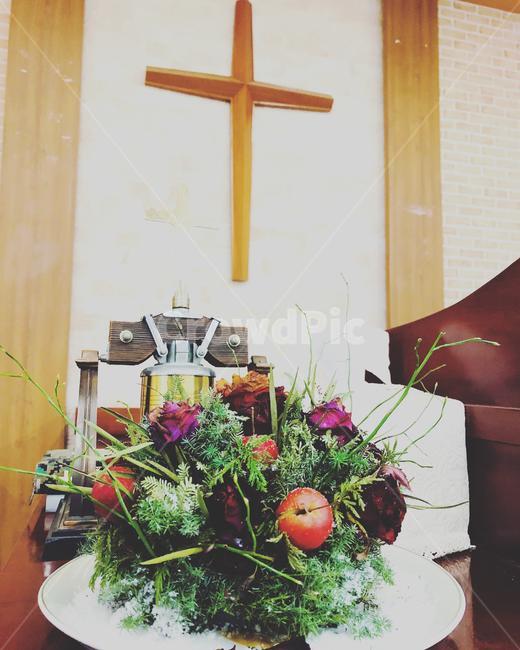 기독교,십자가,교회,꽃,장식,종교,신앙,religion,belief,faith