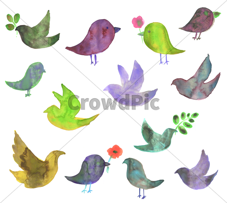 손그림,물감그림,handdrawing,watercolor,새,bird,꽃,flower,bloom