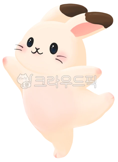 kawaii, cute, rabbit, jumping, dancing, 사진,이미지,일러스트,캘리그라피 - DrawNDine작가