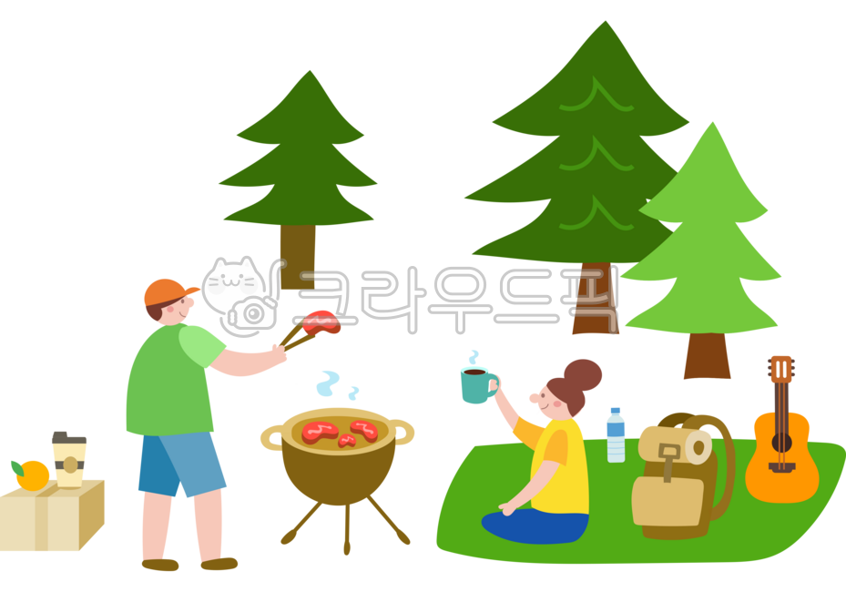 캠핑일러스트,여름캠핑,아웃도어용품,텐트,등산,여름,캠프,캠핑용품,캠핑요소,아웃도어,글램핑,여행,레저,야영,피크닉,야영장,산,가랜드,여름휴가,나무,고기,그릴,바베큐,기타,배낭,등산배낭,person,사람,campingillustration,summercamping,outdoorgear,tent,hiking,summer,camp,campinggear