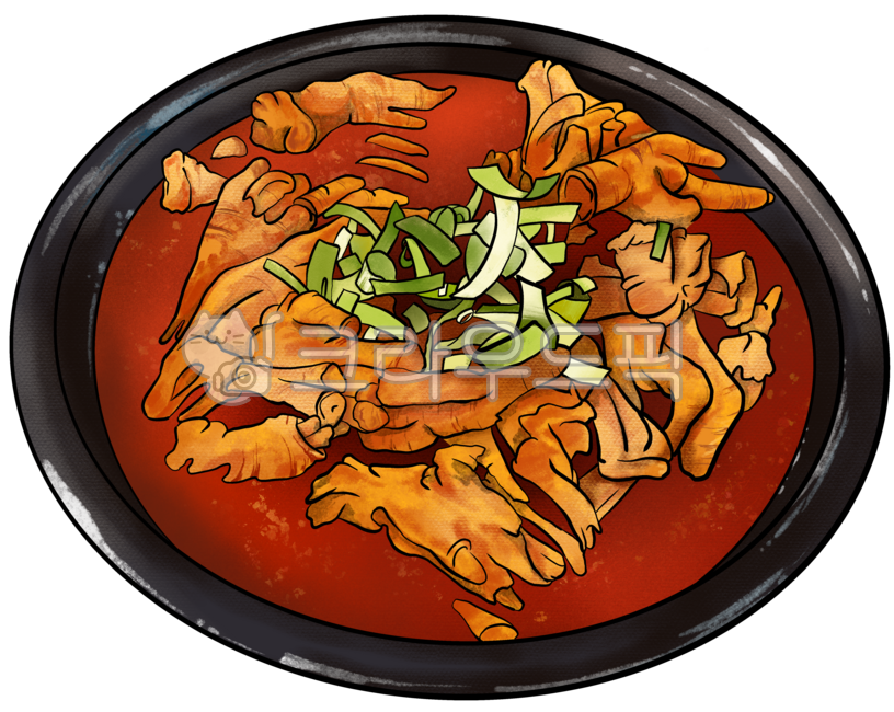 닭발,매운닭발,국물닭발,매운요리,매운음식,닭발요리,한국음식,한식,한국매운음식,음식일러스트,koreafood